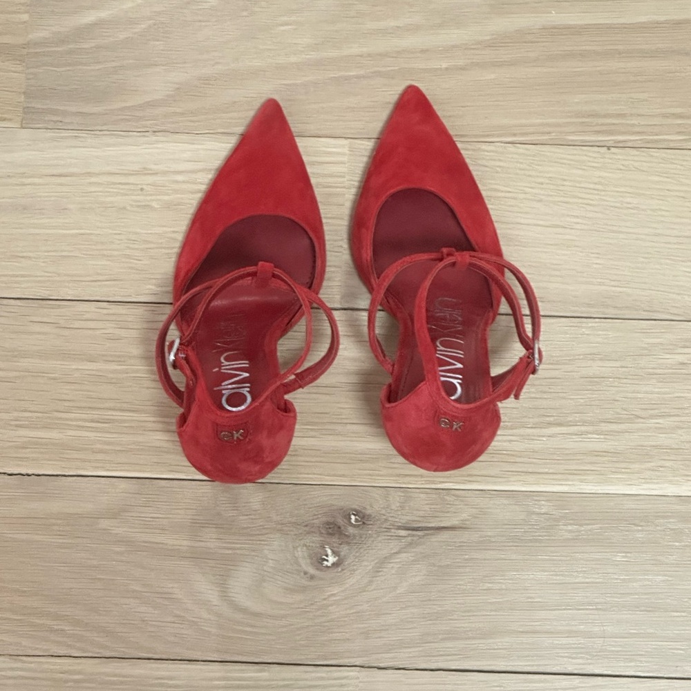 Calvin Klein Women's Red Pointed-Toe Heels